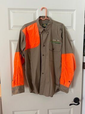Cabela's Brown and Orange Hunting Button-Up Shirt